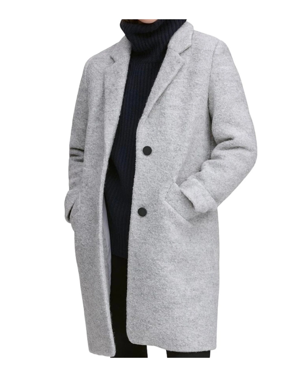 Marc New York Women’s size 12 Paige Grey Wool Mid Length Coat
